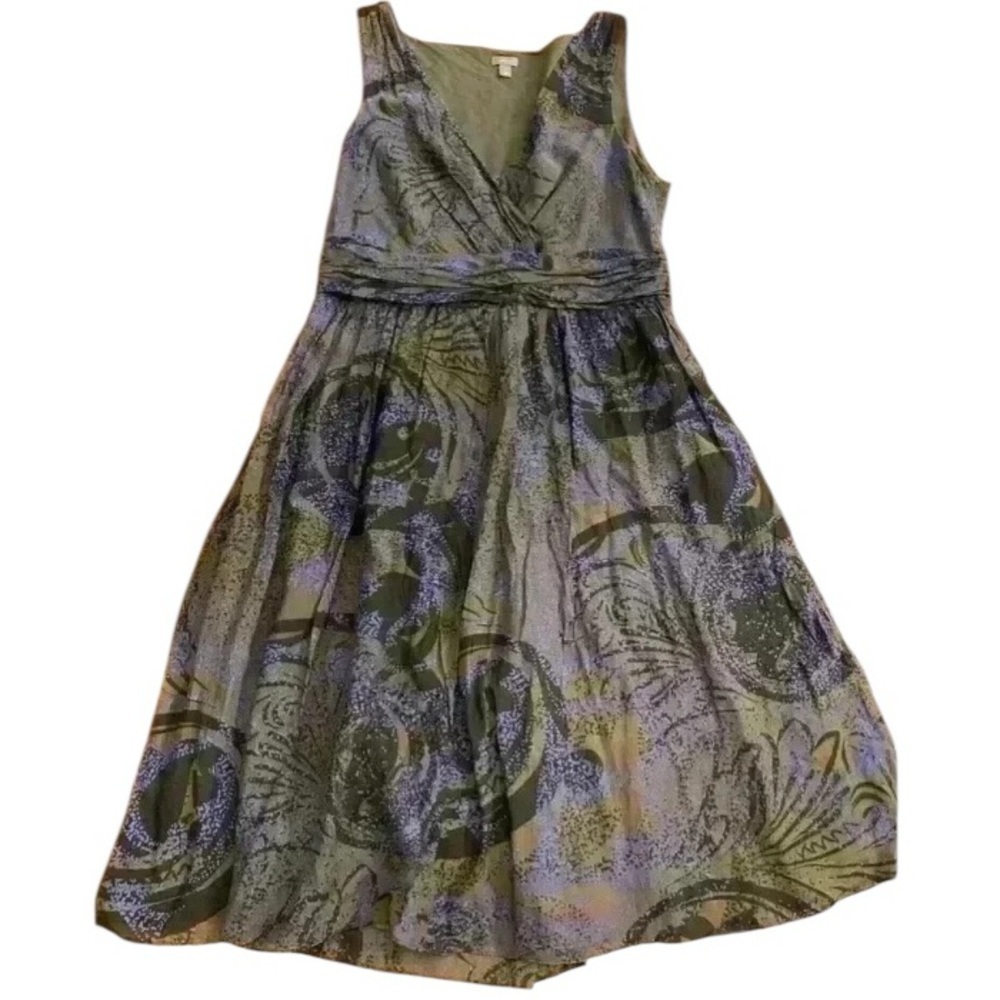 Halogen Womens Fit Flare Sleeveless Cotton Black Purple Khaki Dress small